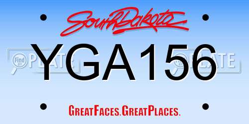 YGA156 South Dakota License Plate