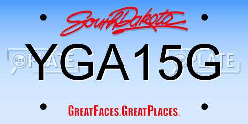 YGA15G South Dakota License Plate