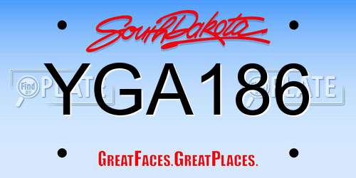 YGA186 South Dakota License Plate