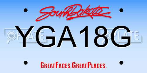 YGA18G South Dakota License Plate