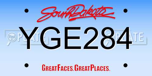 YGE284 South Dakota License Plate