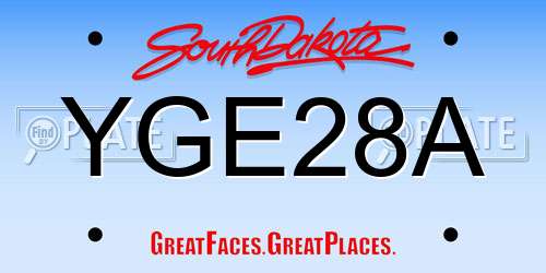YGE28A South Dakota License Plate