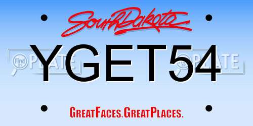 YGET54 South Dakota License Plate