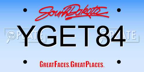 YGET84 South Dakota License Plate