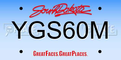 YGS60M South Dakota License Plate