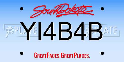 YI4B4B South Dakota License Plate