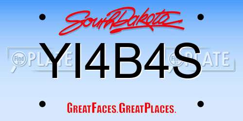YI4B4S South Dakota License Plate