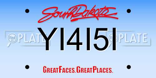 YI4I5I South Dakota License Plate