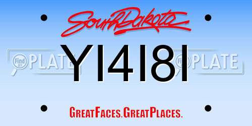 YI4I8I South Dakota License Plate