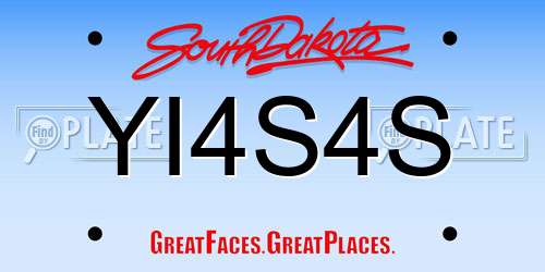 YI4S4S South Dakota License Plate