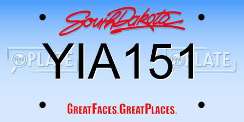 YIA151 South Dakota License Plate