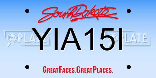 YIA15I South Dakota License Plate