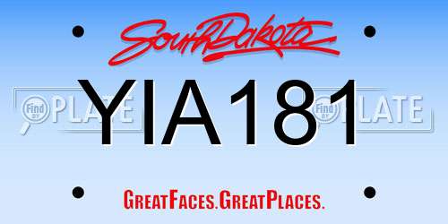 YIA181 South Dakota License Plate