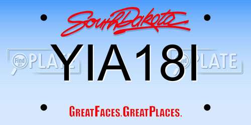 YIA18I South Dakota License Plate