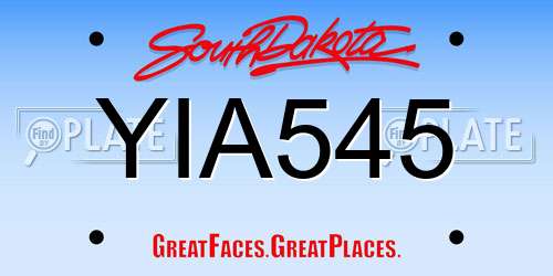 YIA545 South Dakota License Plate