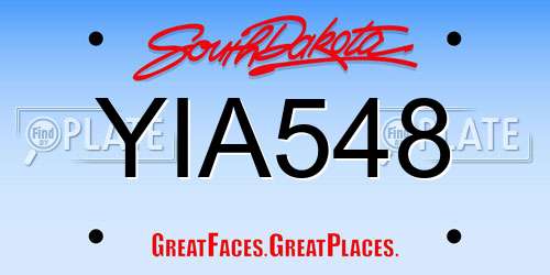 YIA548 South Dakota License Plate