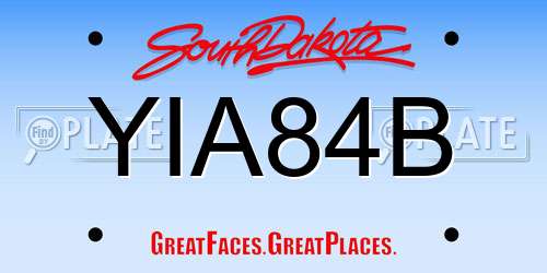 YIA84B South Dakota License Plate