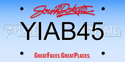 YIAB45 South Dakota License Plate