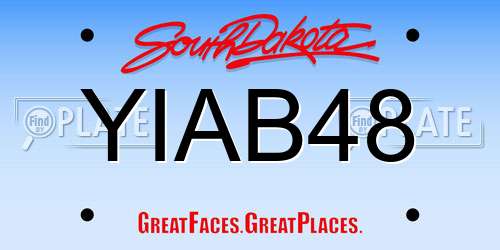 YIAB48 South Dakota License Plate
