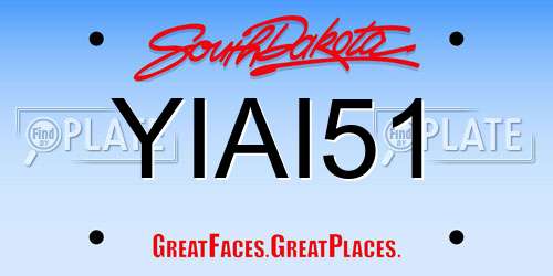 YIAI51 South Dakota License Plate