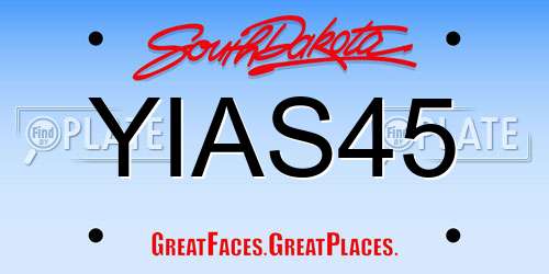 YIAS45 South Dakota License Plate