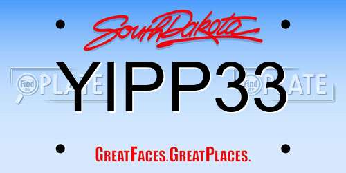 YIPP33 South Dakota License Plate