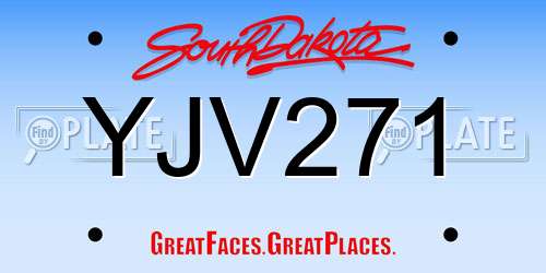 YJV271 South Dakota License Plate