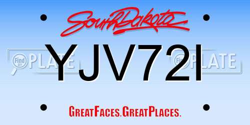 YJV72I South Dakota License Plate