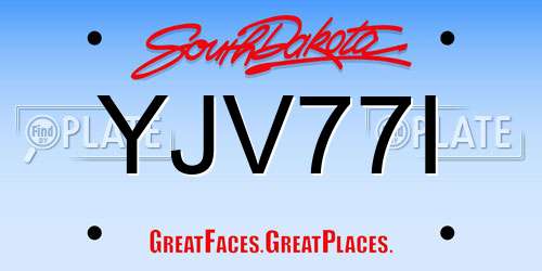 YJV77I South Dakota License Plate