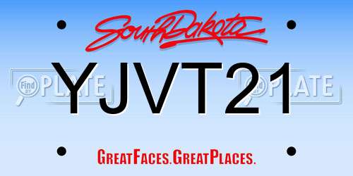 YJVT21 South Dakota License Plate
