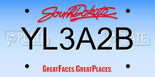 YL3A2B South Dakota License Plate