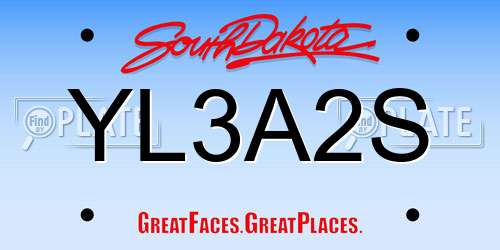 YL3A2S South Dakota License Plate