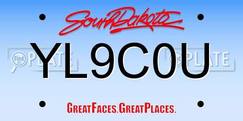 YL9C0U South Dakota License Plate