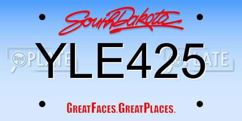 YLE425 South Dakota License Plate