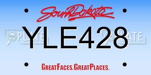 YLE428 South Dakota License Plate