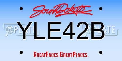YLE42B South Dakota License Plate