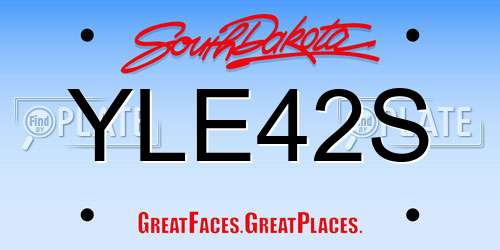 YLE42S South Dakota License Plate