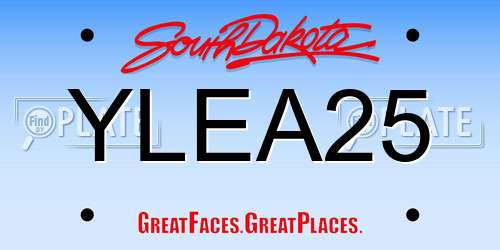 YLEA25 South Dakota License Plate