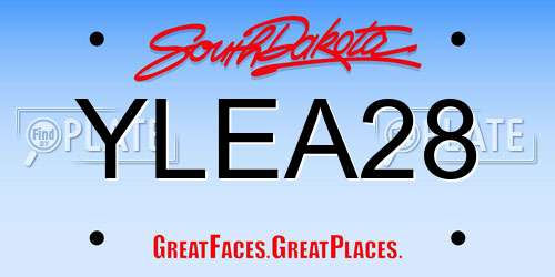YLEA28 South Dakota License Plate