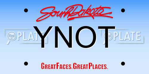 YNOT South Dakota License Plate