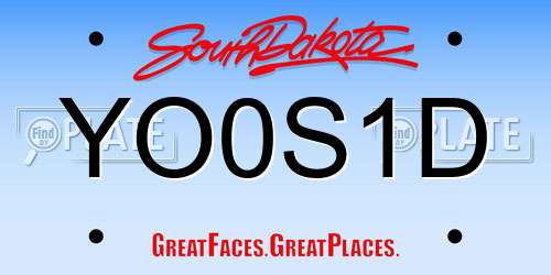 YO0S1D South Dakota License Plate