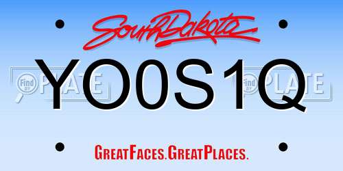 YO0S1Q South Dakota License Plate