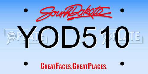 YOD510 South Dakota License Plate