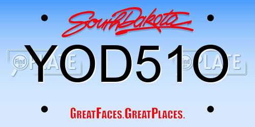YOD51O South Dakota License Plate