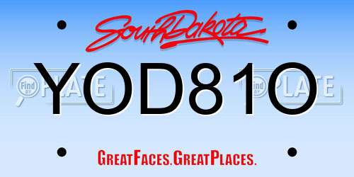 YOD81O South Dakota License Plate