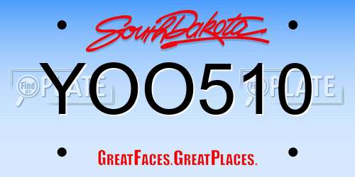YOO510 South Dakota License Plate