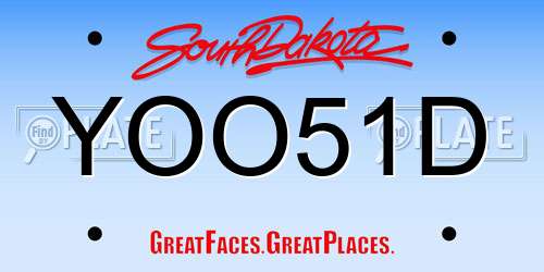 YOO51D South Dakota License Plate