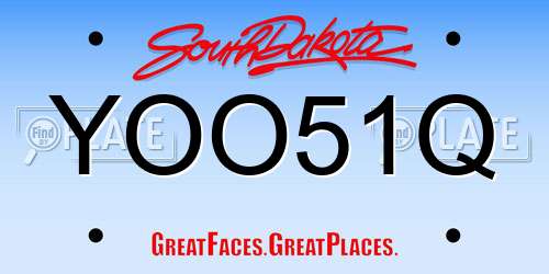 YOO51Q South Dakota License Plate
