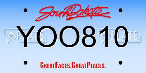 YOO810 South Dakota License Plate