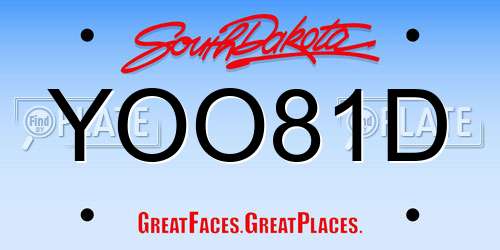 YOO81D South Dakota License Plate